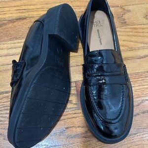 Time and Tru Black Patent Leather Loafers